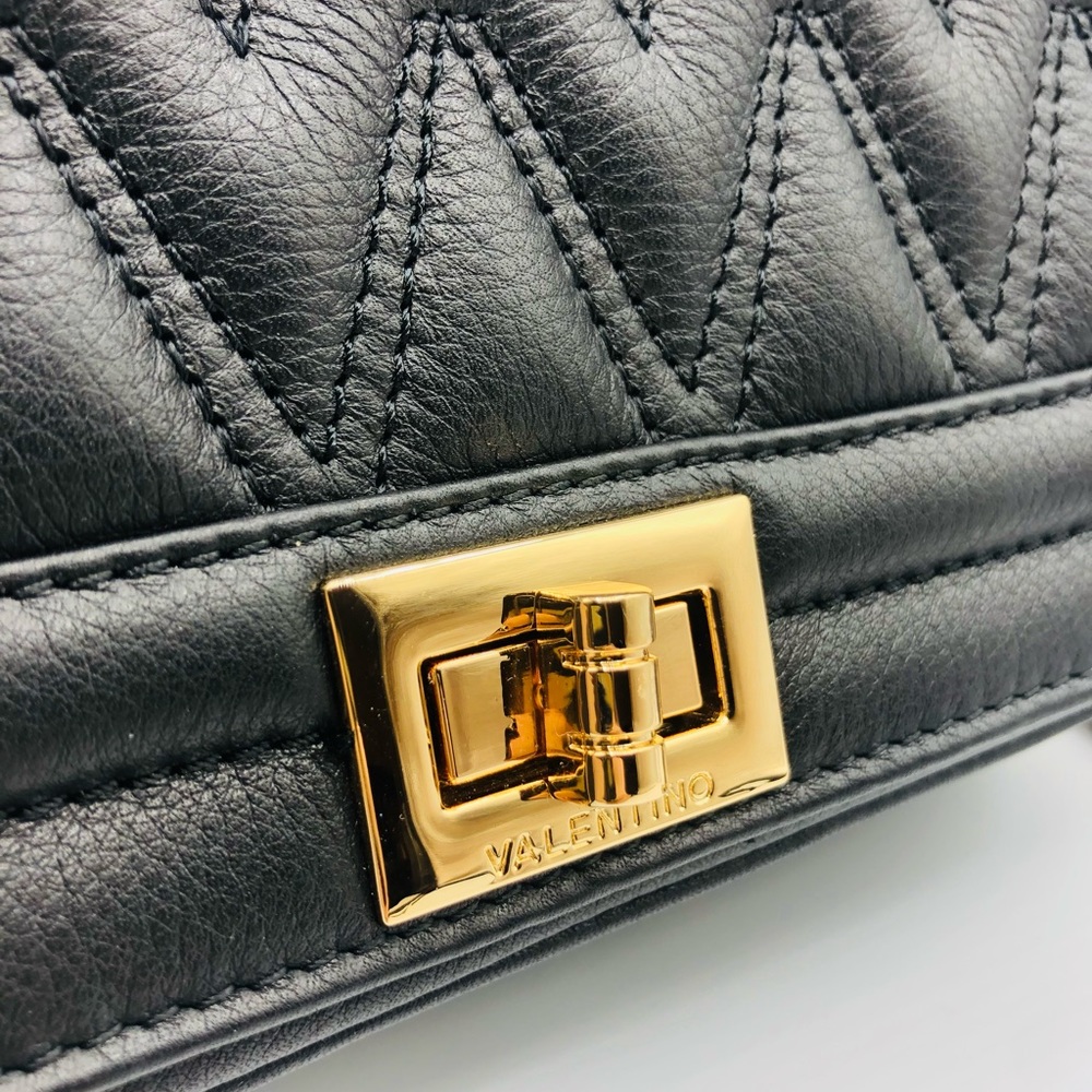 VALENTINO Black Leather Crossbody Handbag! - Picture 5 of 10